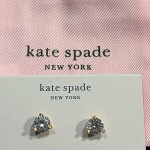 KATE SPADE CZ EARRING STUDS SET IN GOLDTONE WITH KATE DUSTY